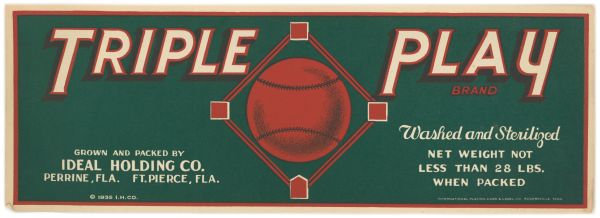 Triple Play Brand Produce Label