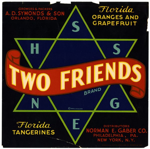 Two Friends Brand Citrus Label