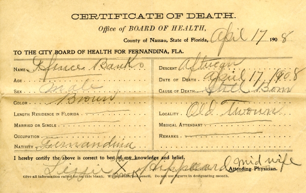 Banko, Infant death certificates