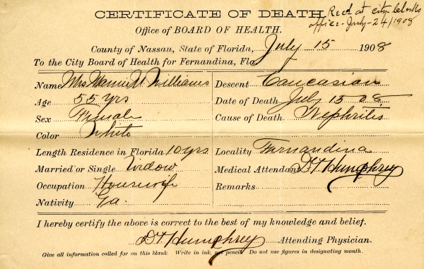 Williams, Mrs. Mammie M.