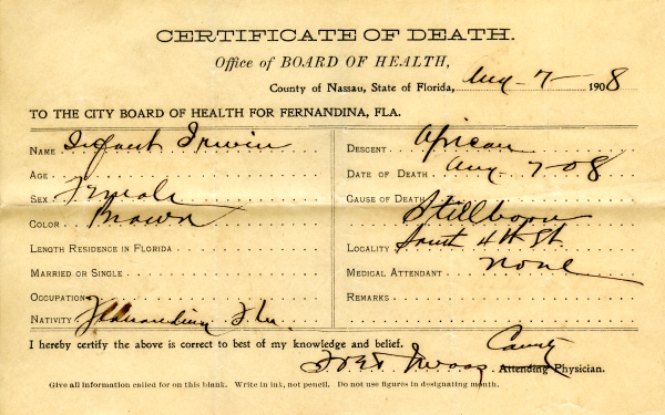 Irwin, Infant