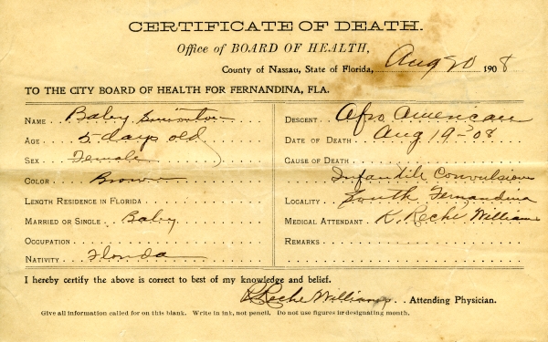 Simonton, Baby death certificates