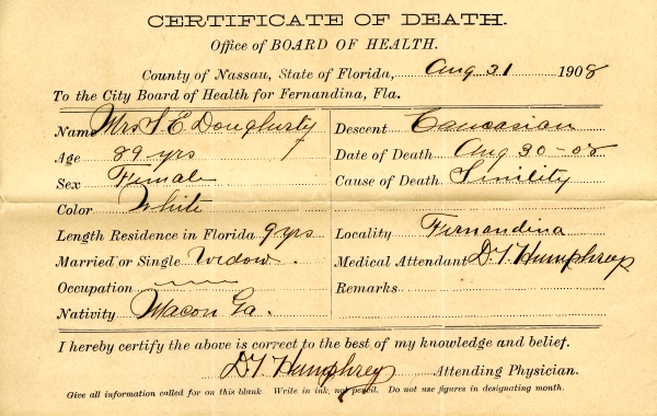 Dougherty, Mrs. S. E.