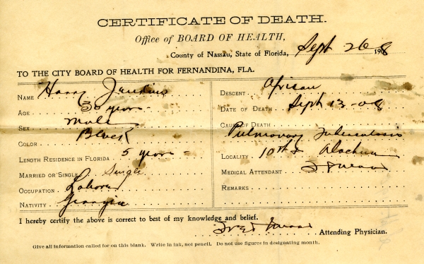 Jenkins, Harry death certificates