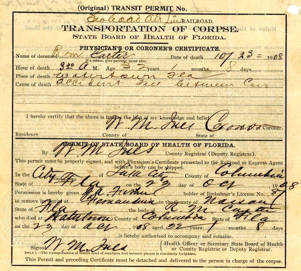 Carter, R.M. permits