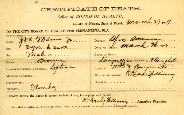 Mann, John Jr. death certificates