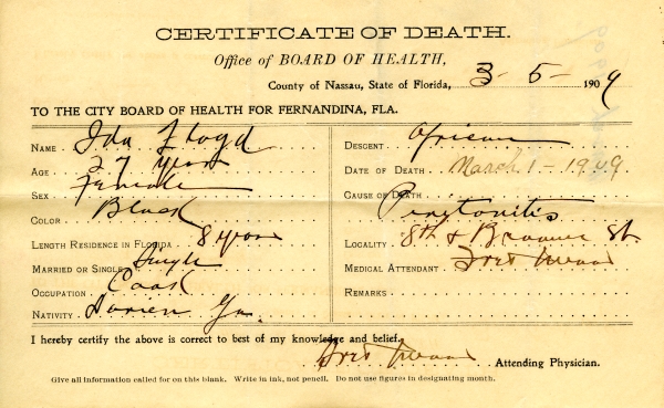 Floyd, Ida death certificates