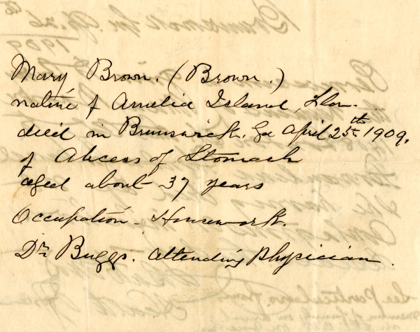 Brown, Mary correspondence