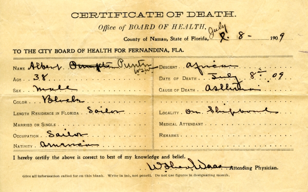 Punter, Albert death certificates