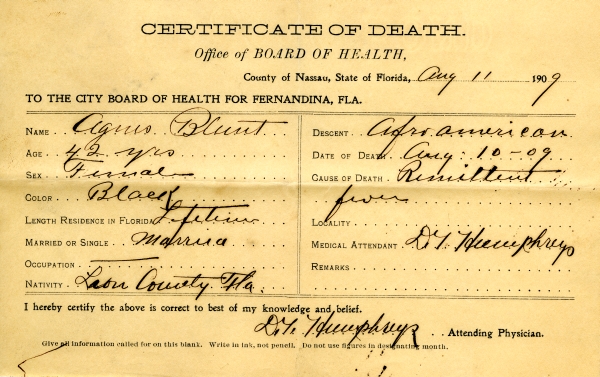 Blunt, Angus death certificates