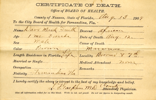 Smith, David Mack death certificates
