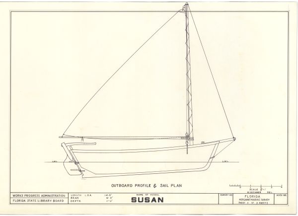 Technical Drawings of the Sloop Susan, ca. 1938