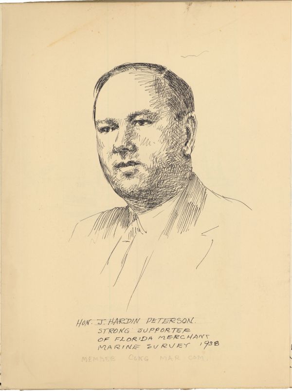 Sketch of Hon. J. Hardin Peterson by Philip Ayer Sawyer, 1938