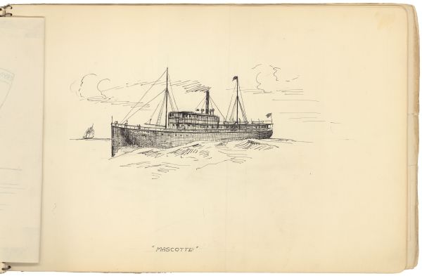 Sketch of the Mascotte by Philip Ayer Sawyer, 1938