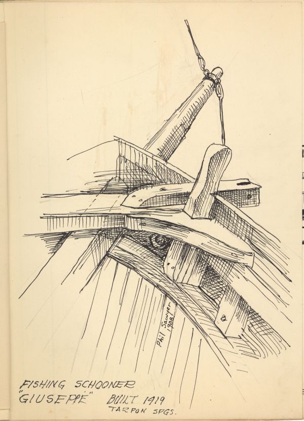 Sketch Showing Structure of the Fishing Schooner Giuseppi by Philip Ayer Sawyer, 1938