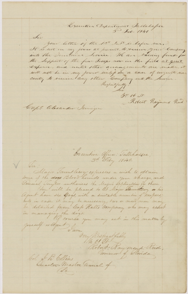 Letterbook of Governor Robert Raymond Reid, 1839-1841