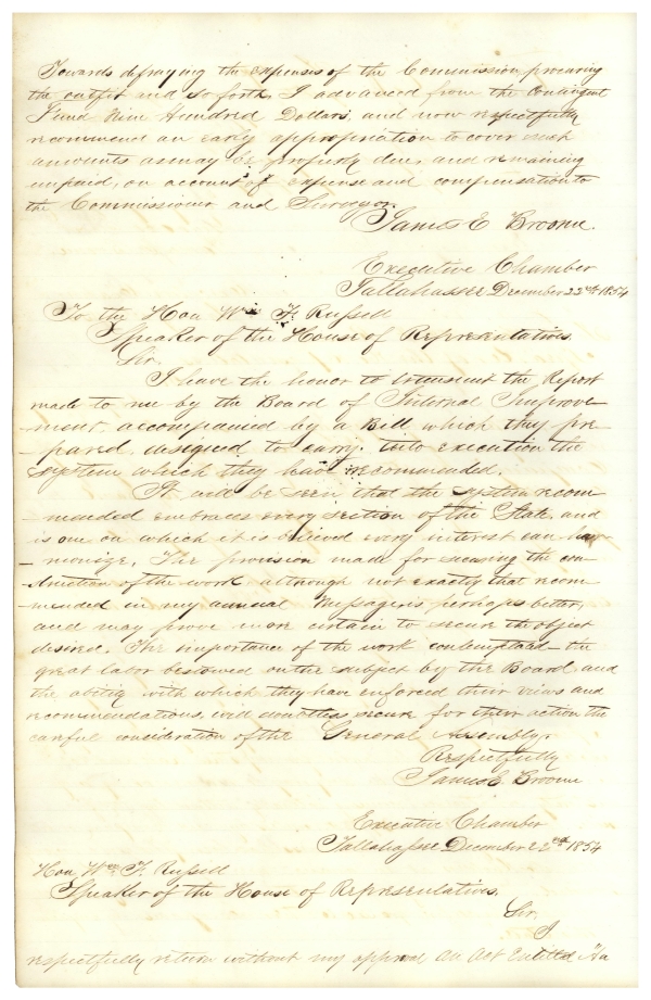 Letterbook of Governor James E. Broome, 1853-1857