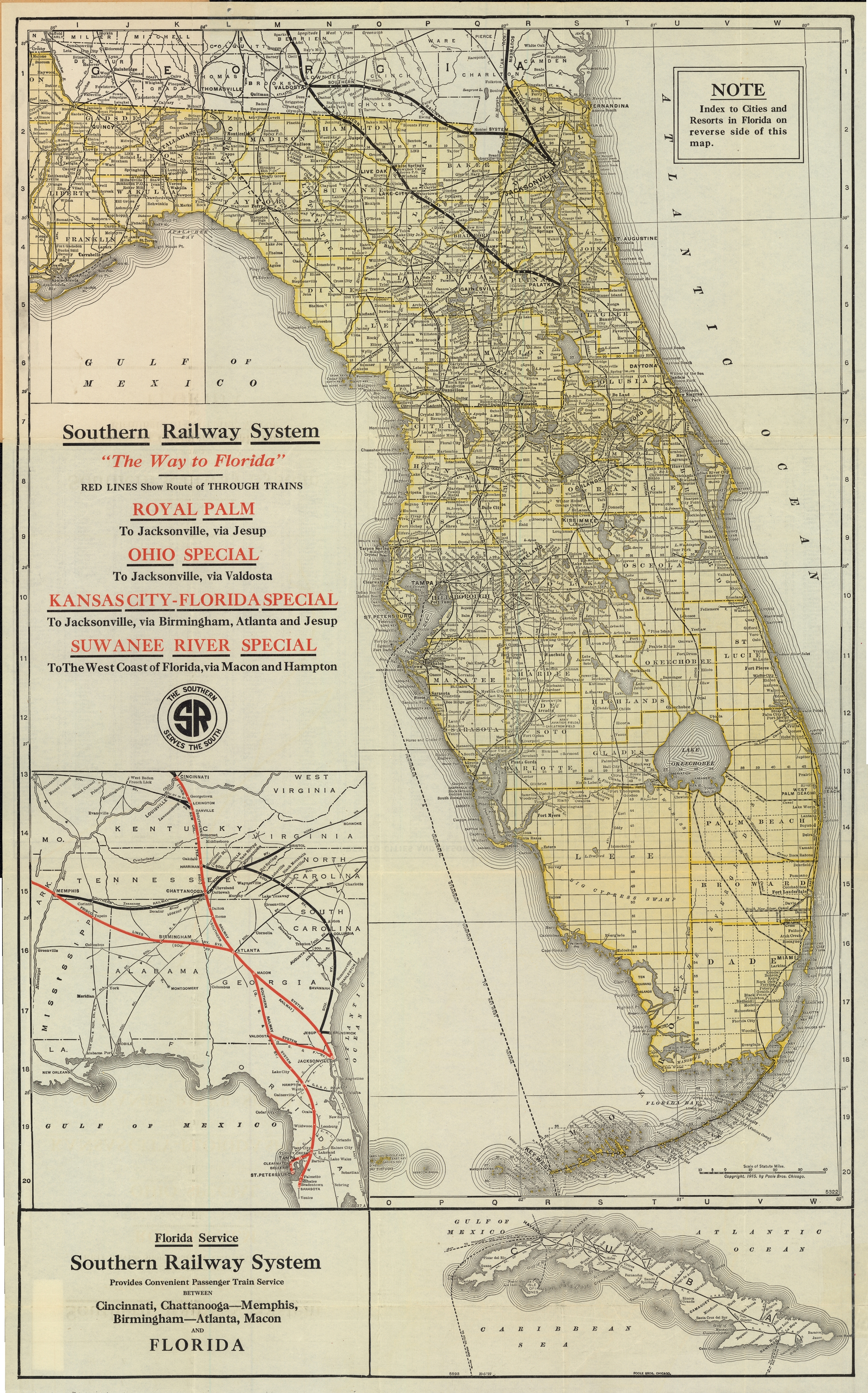 Map of Florida, 1915