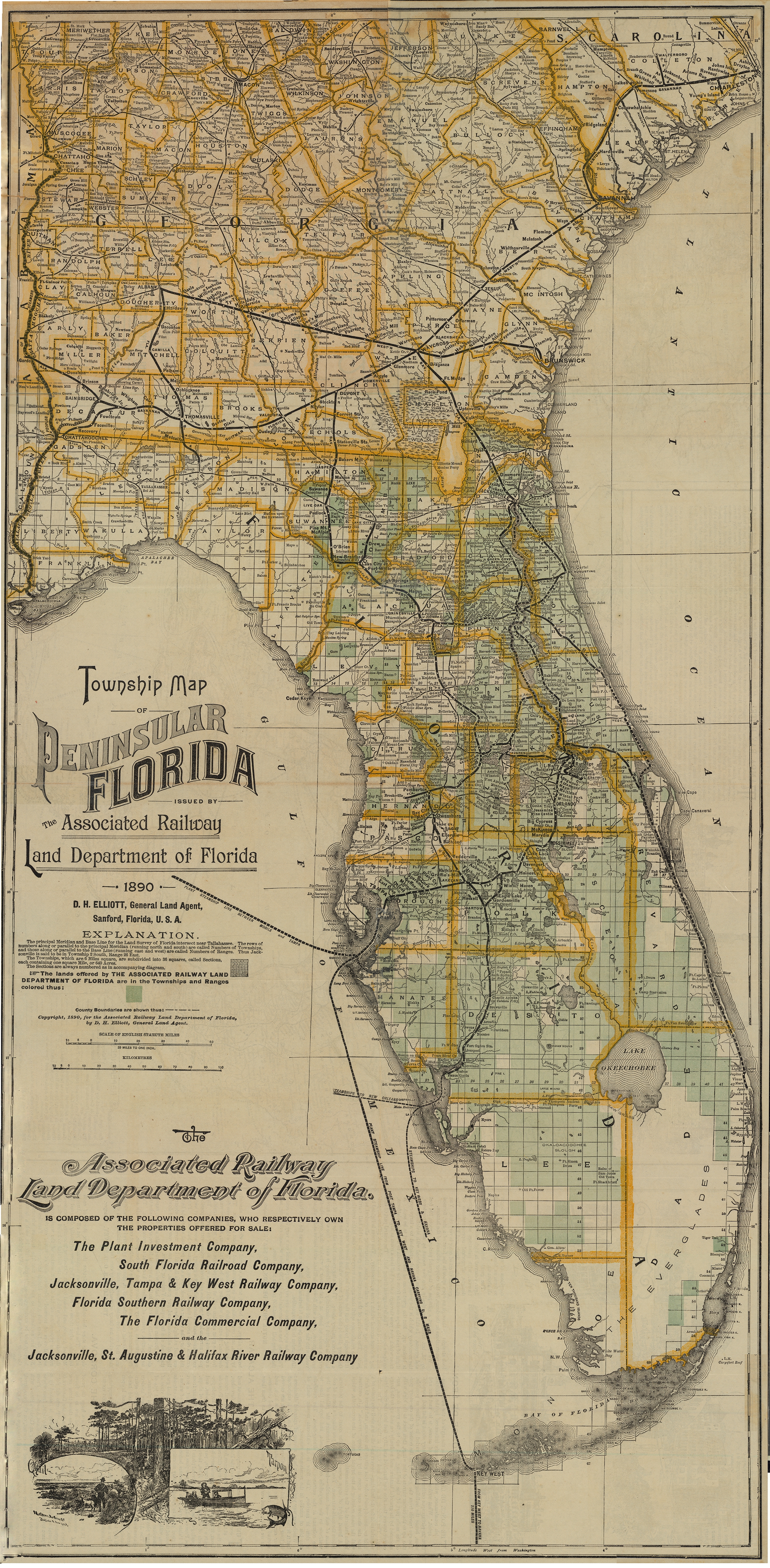 Township Map of Florida, 1890
