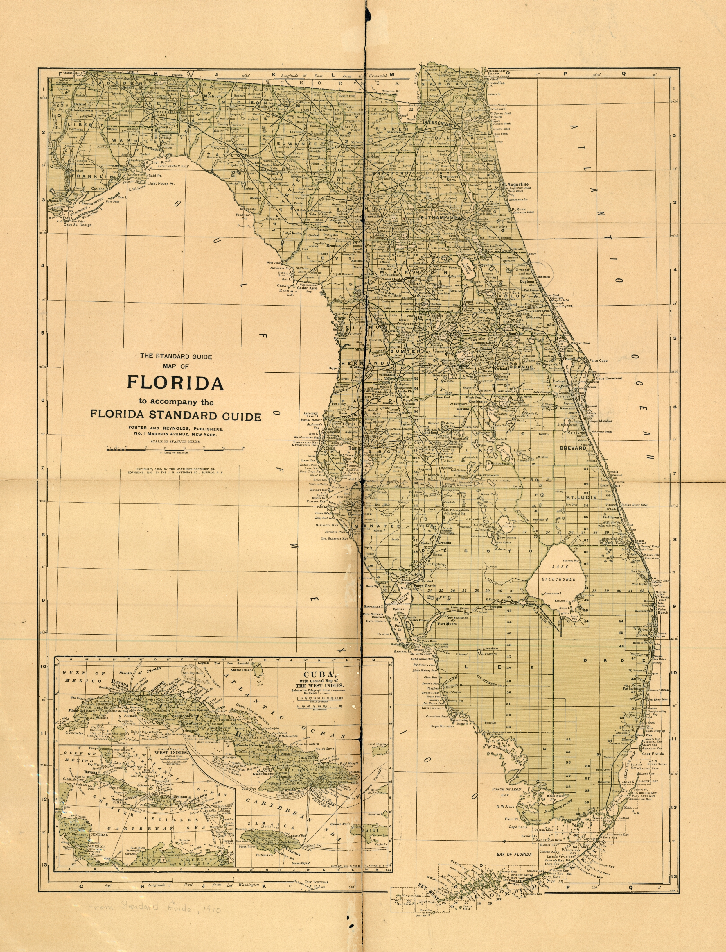 Standard Guide Map of Florida, 1903
