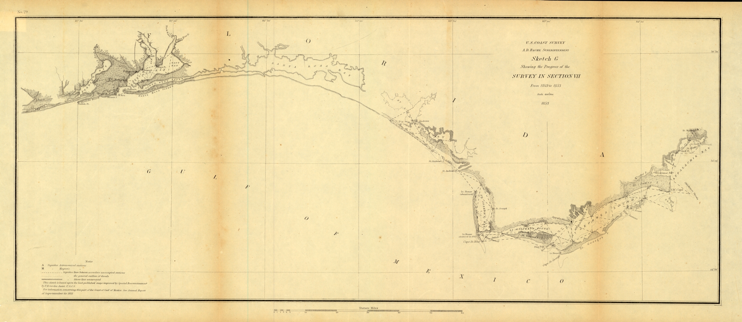 U.S. Coast Survey, Florida Panhandle, 1853