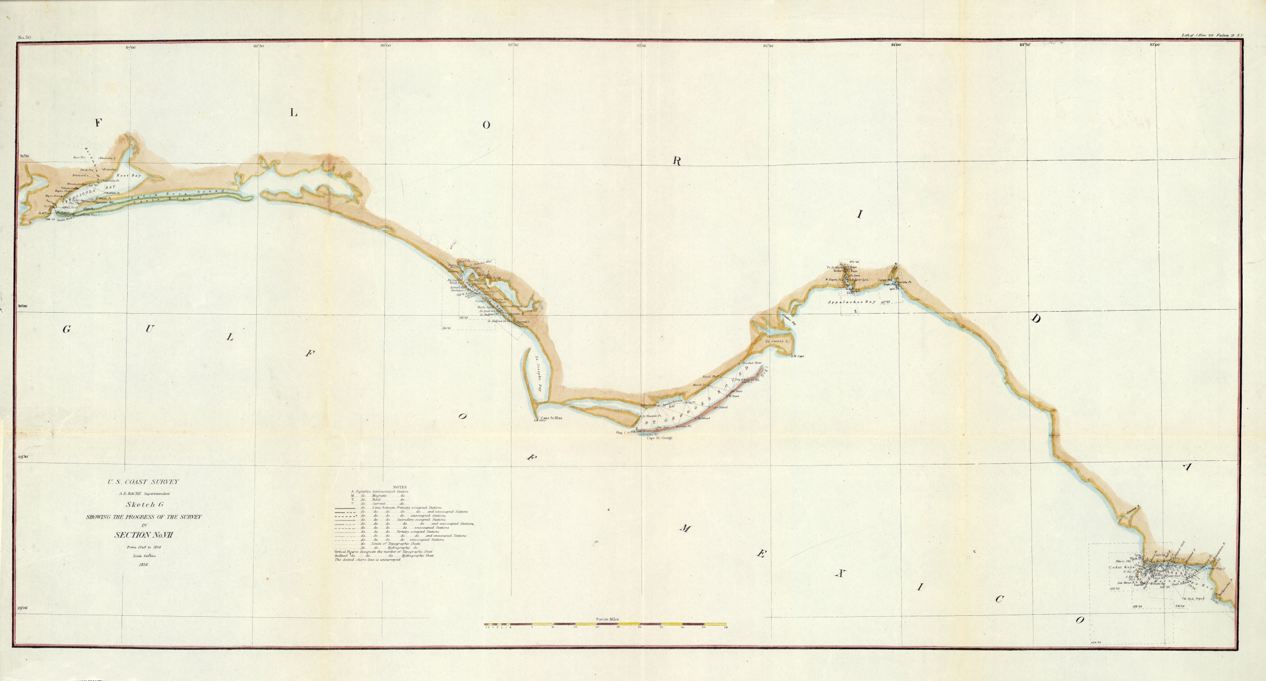 U.S Coast Survey, Florida Panhandle, 1855