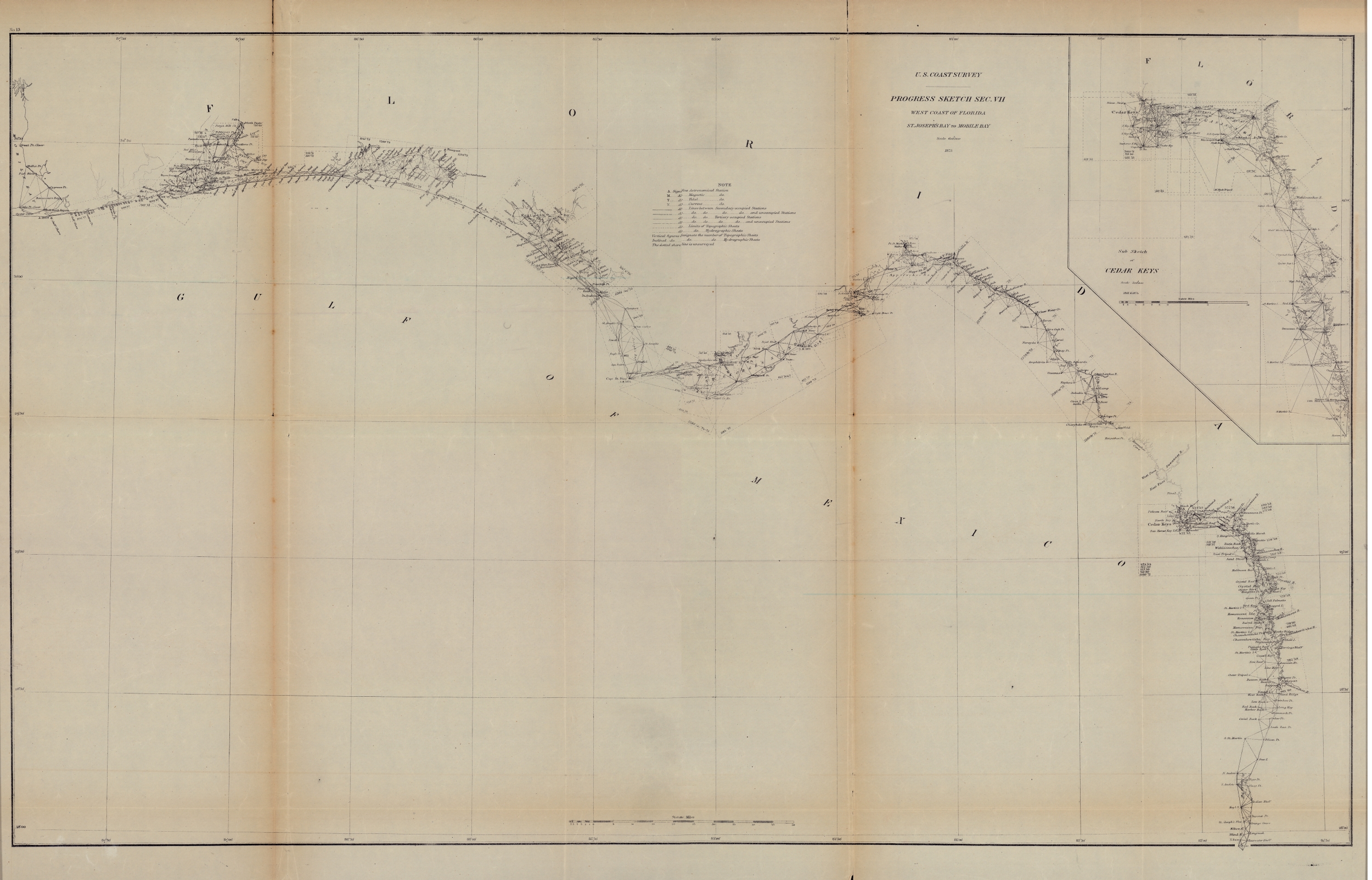 Map of East Coast of Florida from Amelia Island to Anastasia Island, 1871