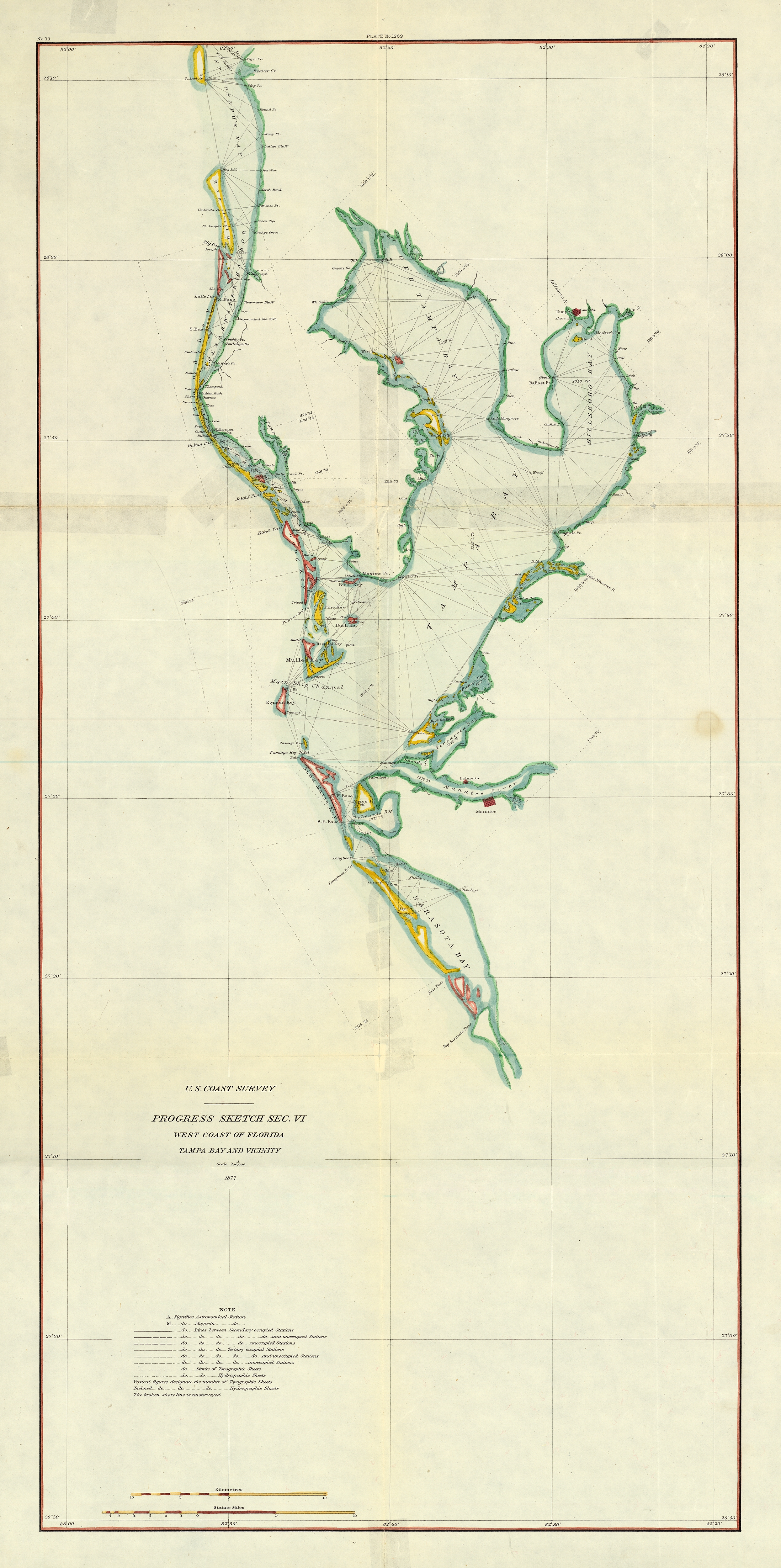 Map of Tampa Bay, 1877