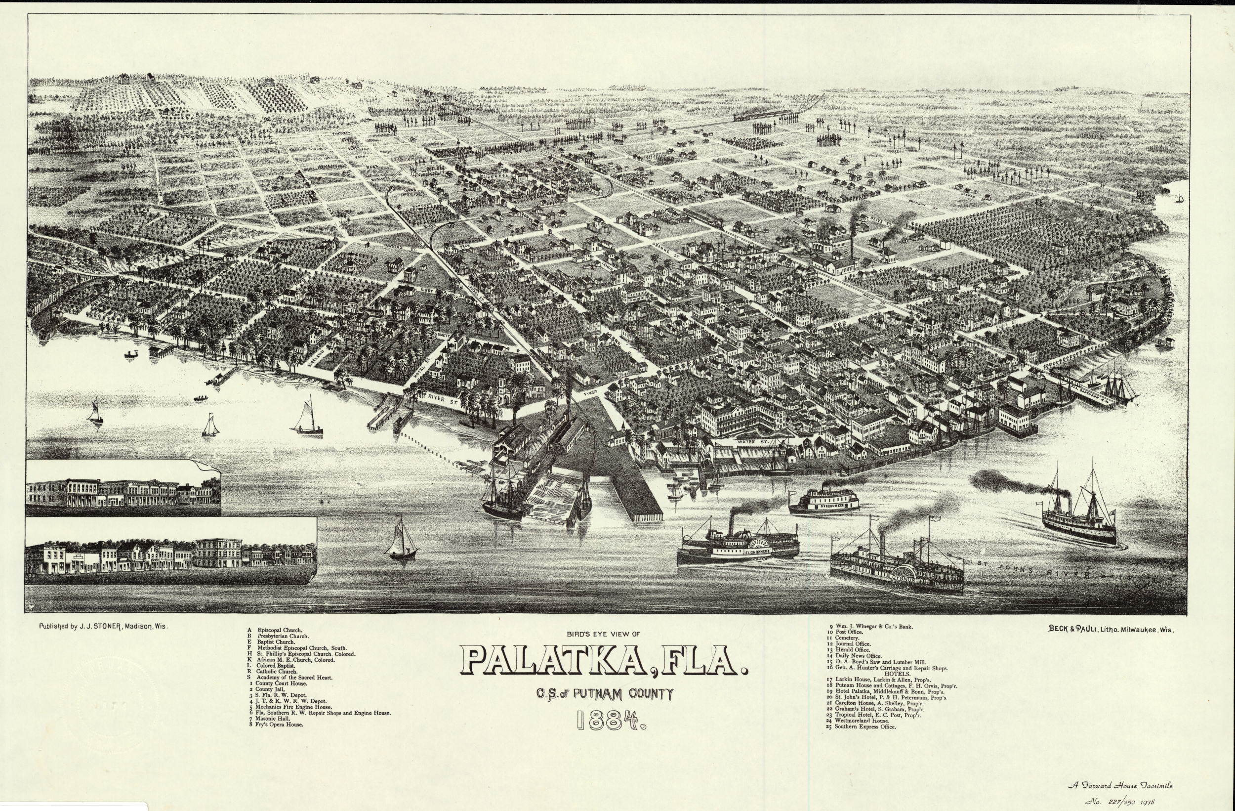 Bird's-Eye View of Palatka, 1884
