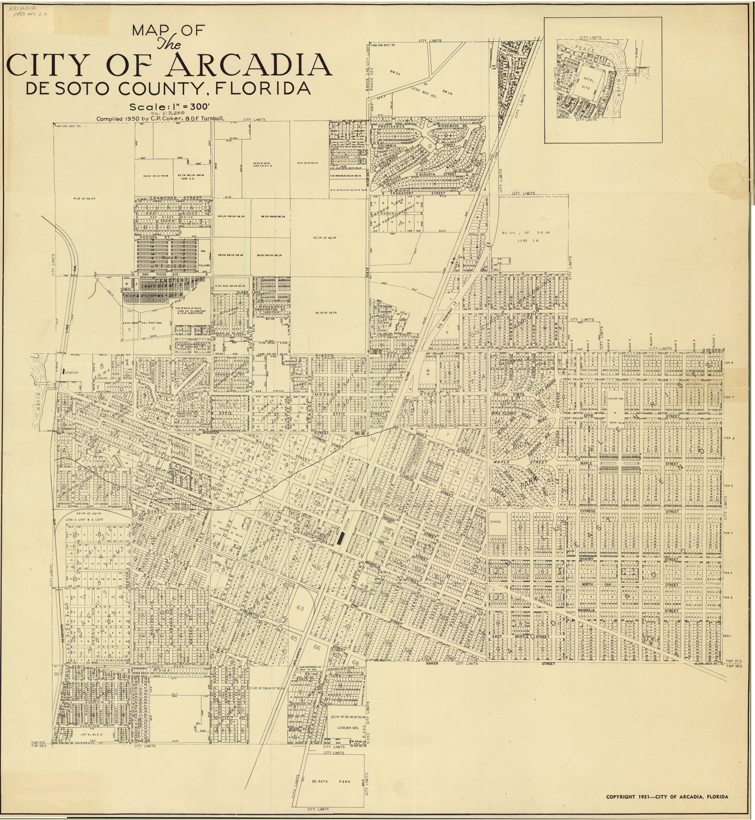Map of Arcadia, 1951