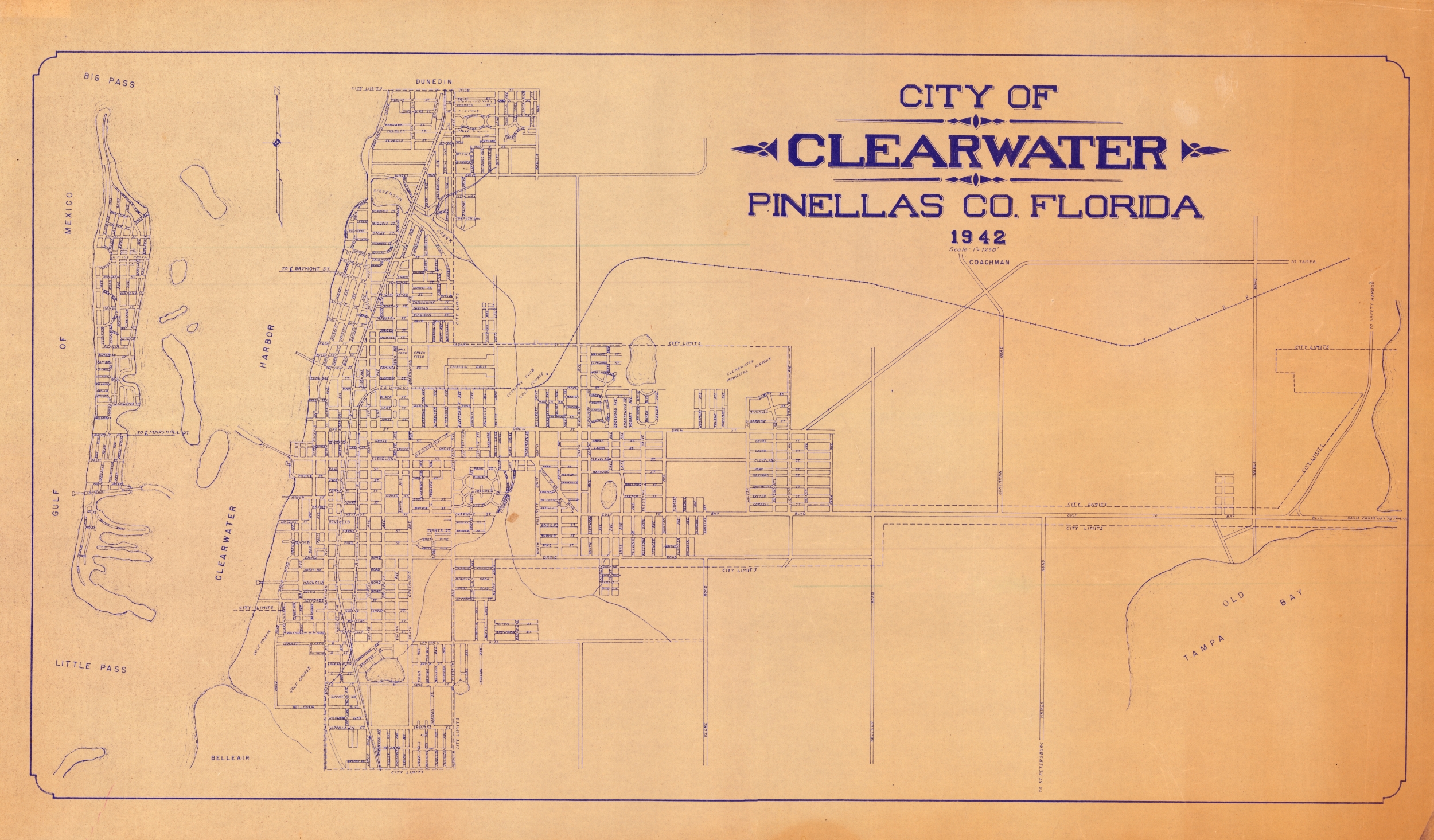 Map of Clearwater, 1942