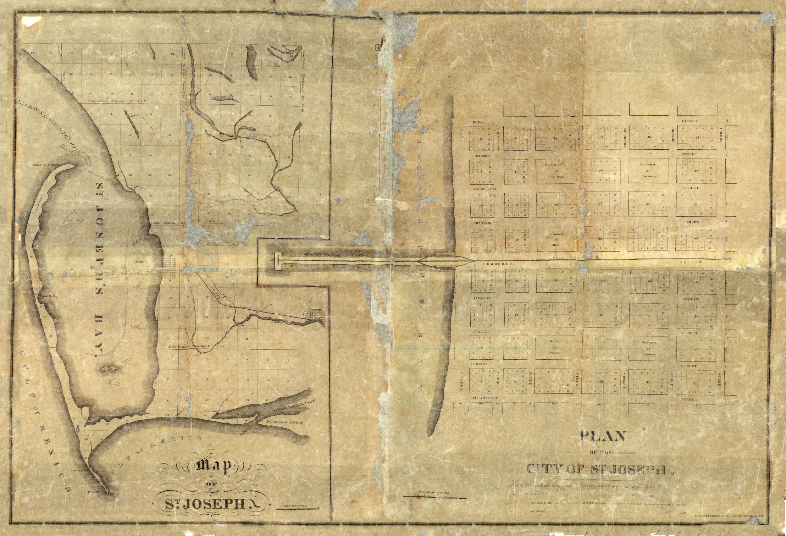 Map and Plan of St. Joseph, 1836