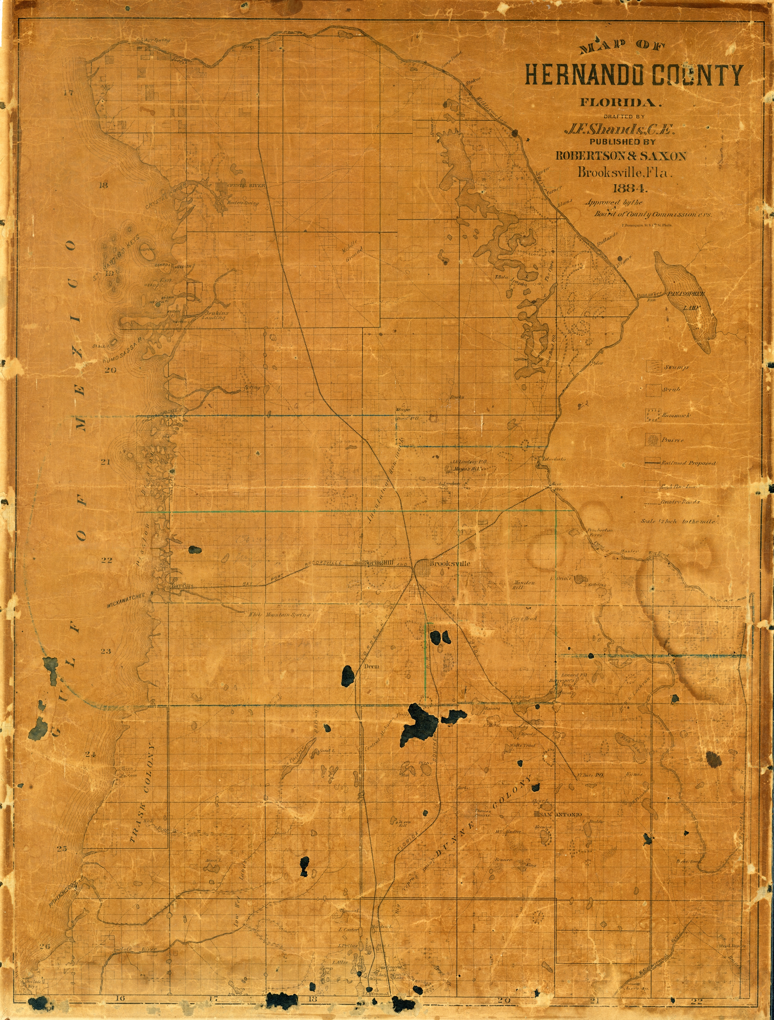 Map of Hernando County, 1884