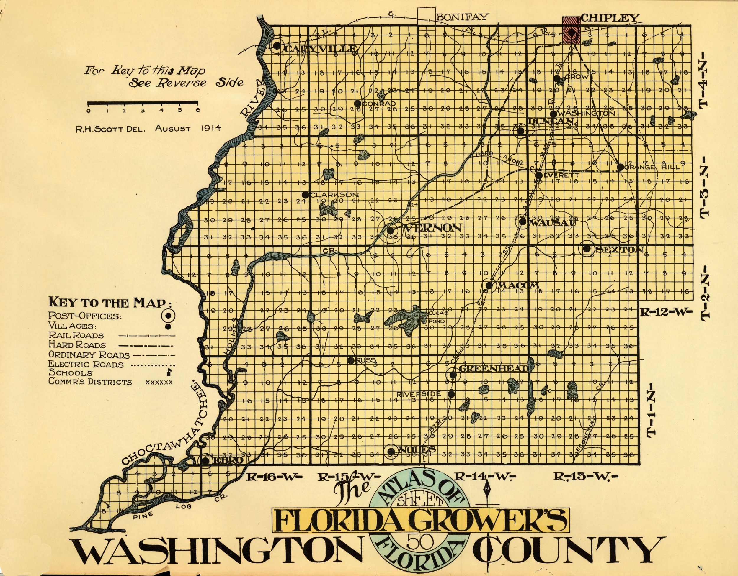 Map of Washington County, 1914