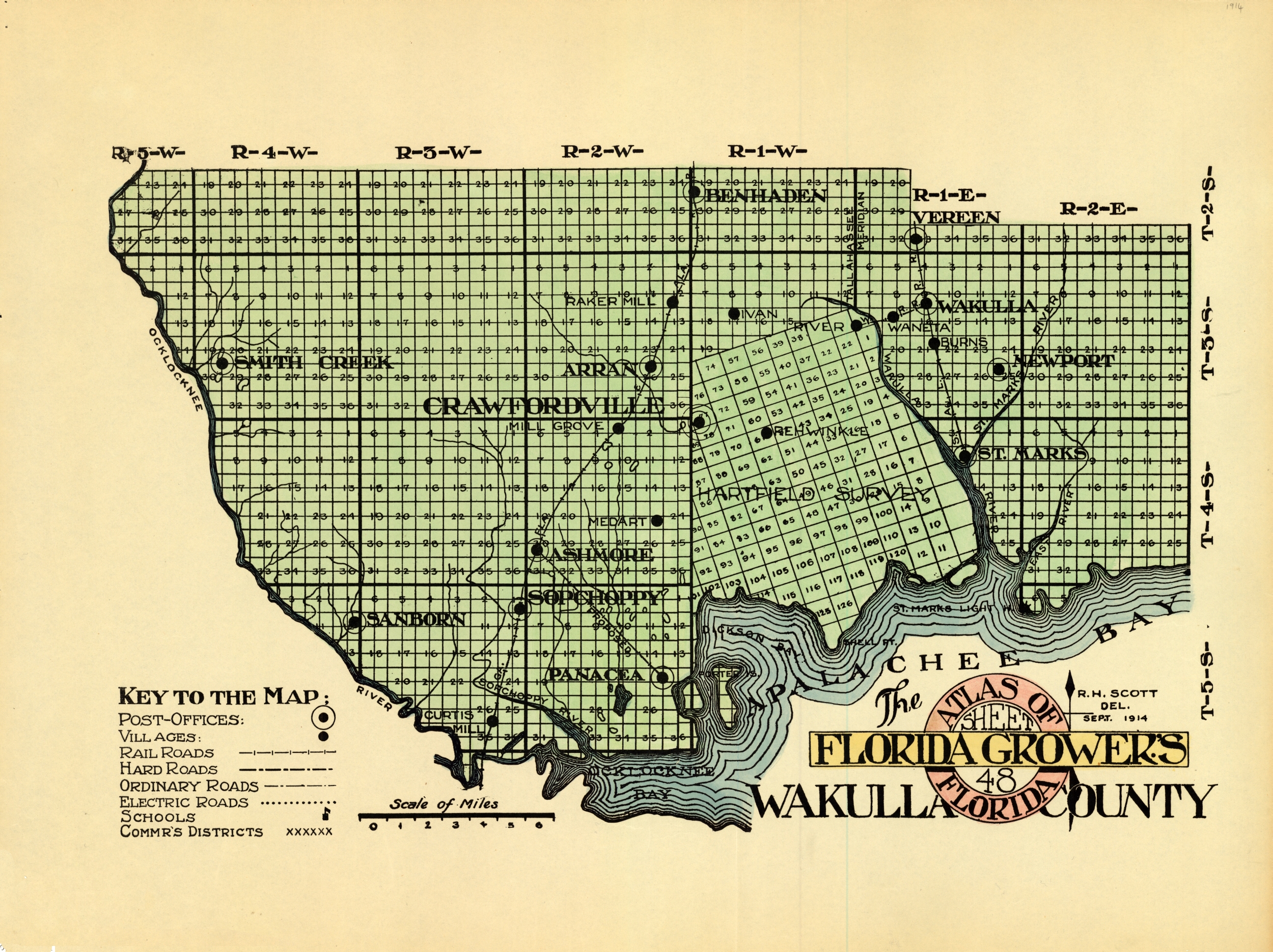 Map of Wakulla County, 1914