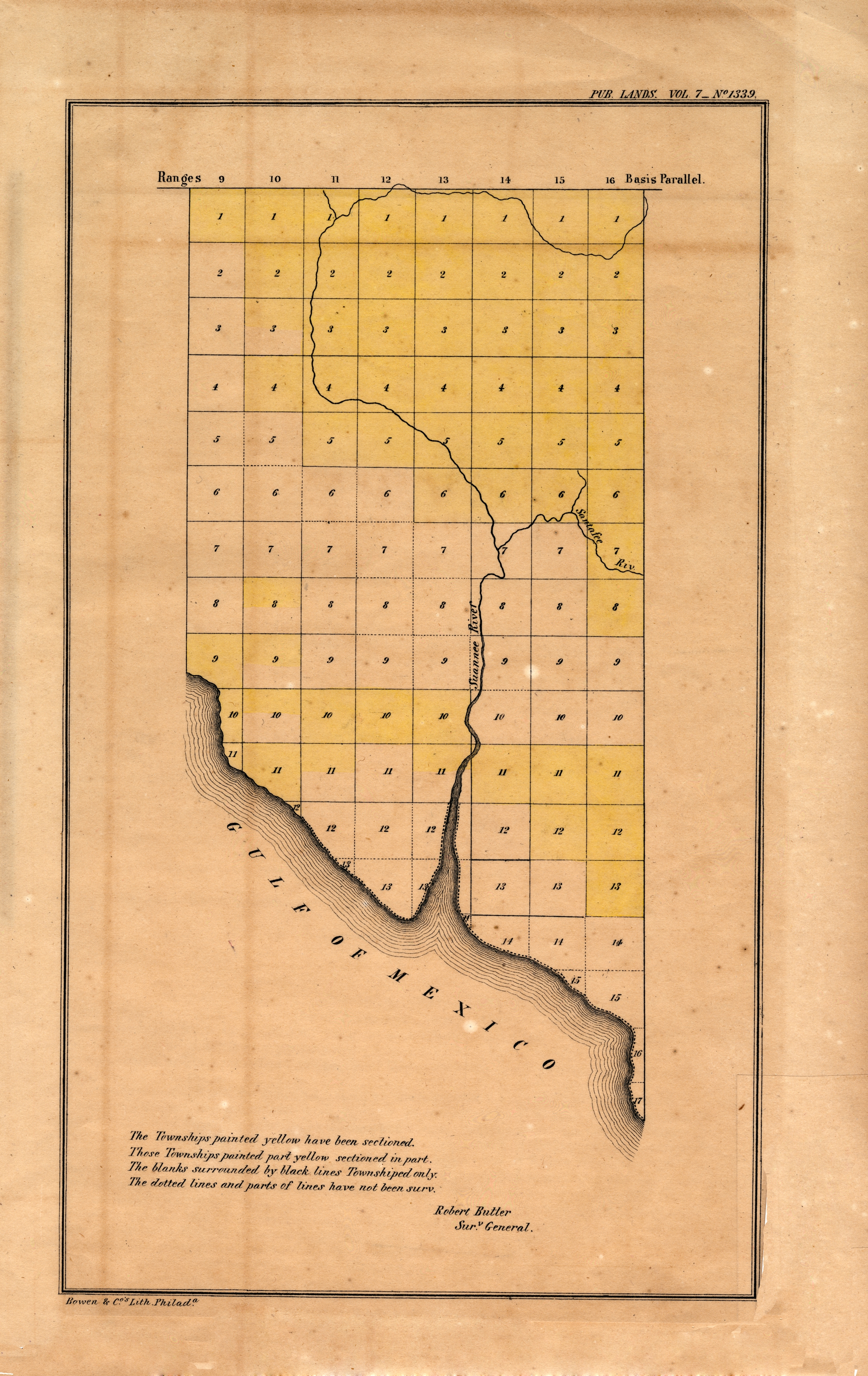 Map of Northeast Section of Florida, 1857