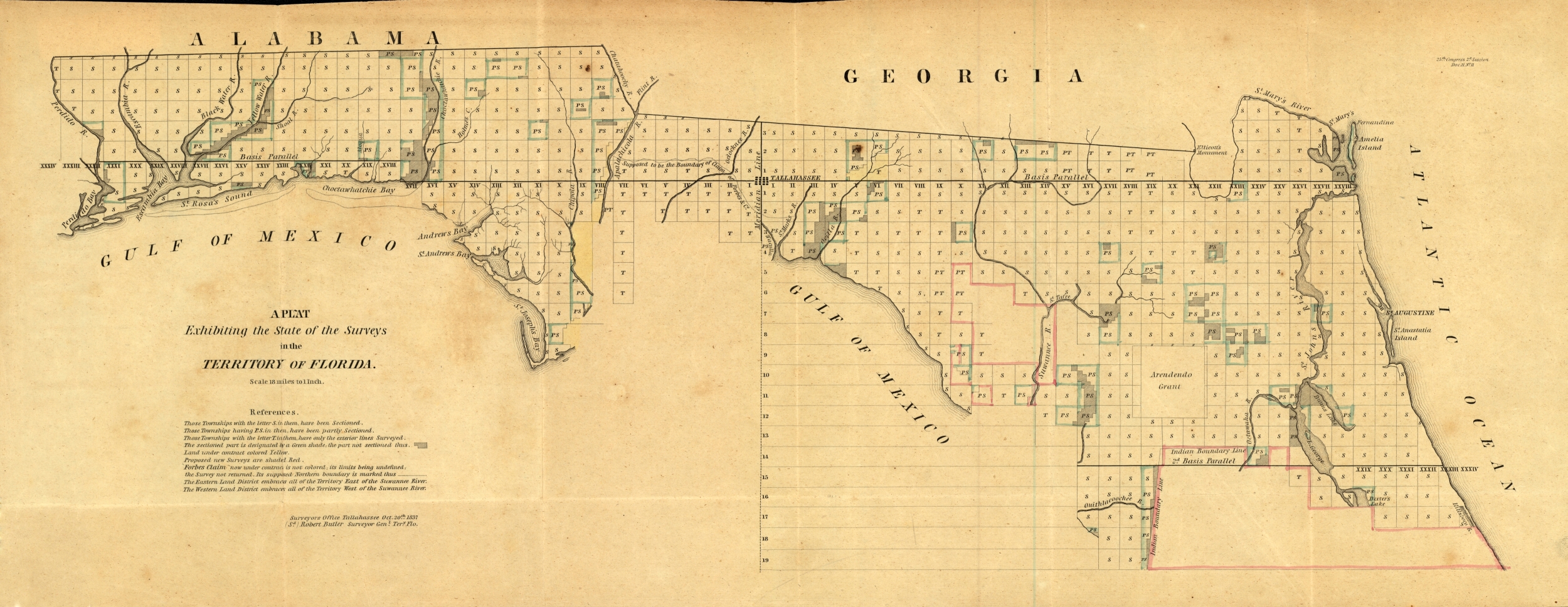 State of the Surveys of Territorial Florida, 1837