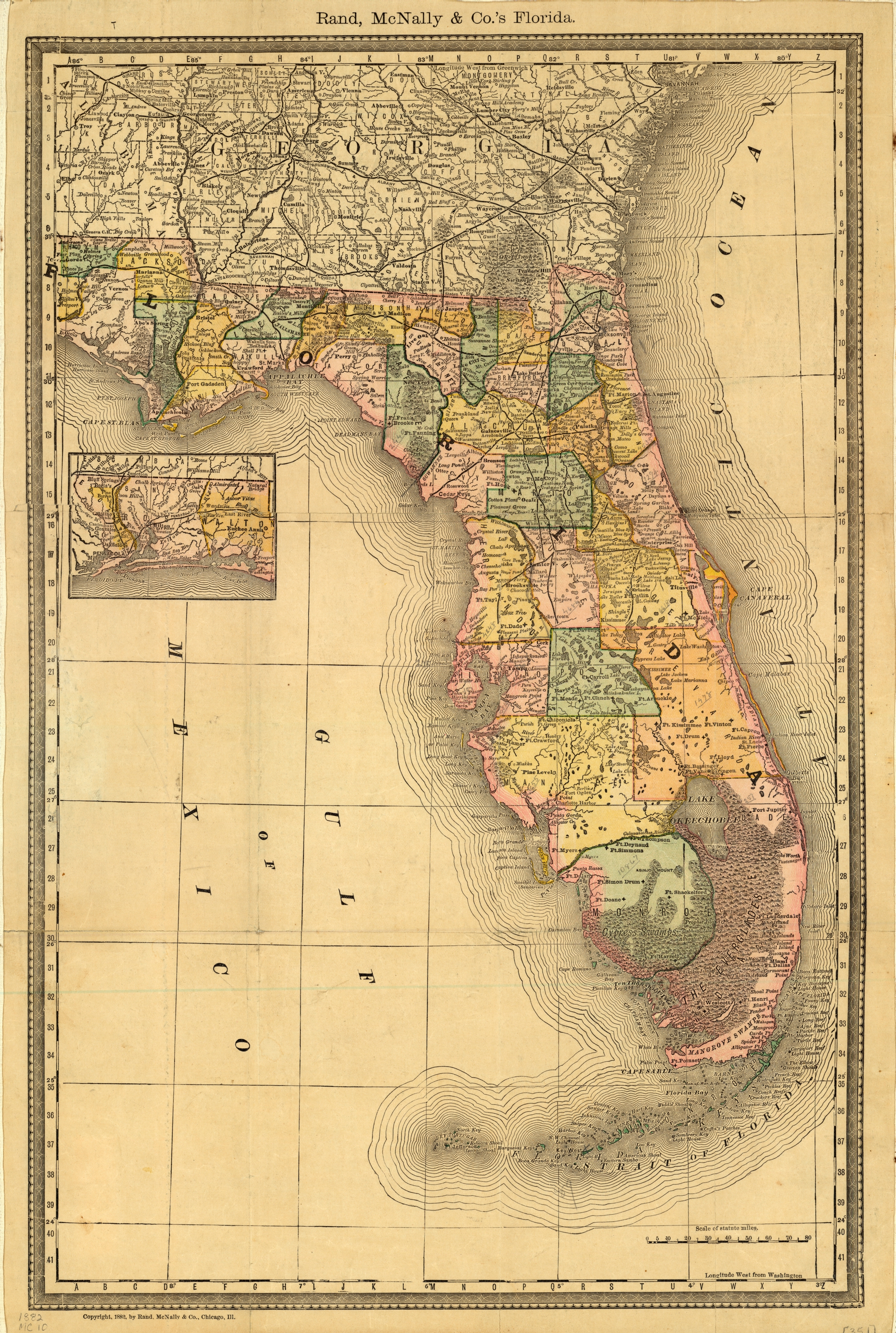 Rand McNally's Florida, 1882