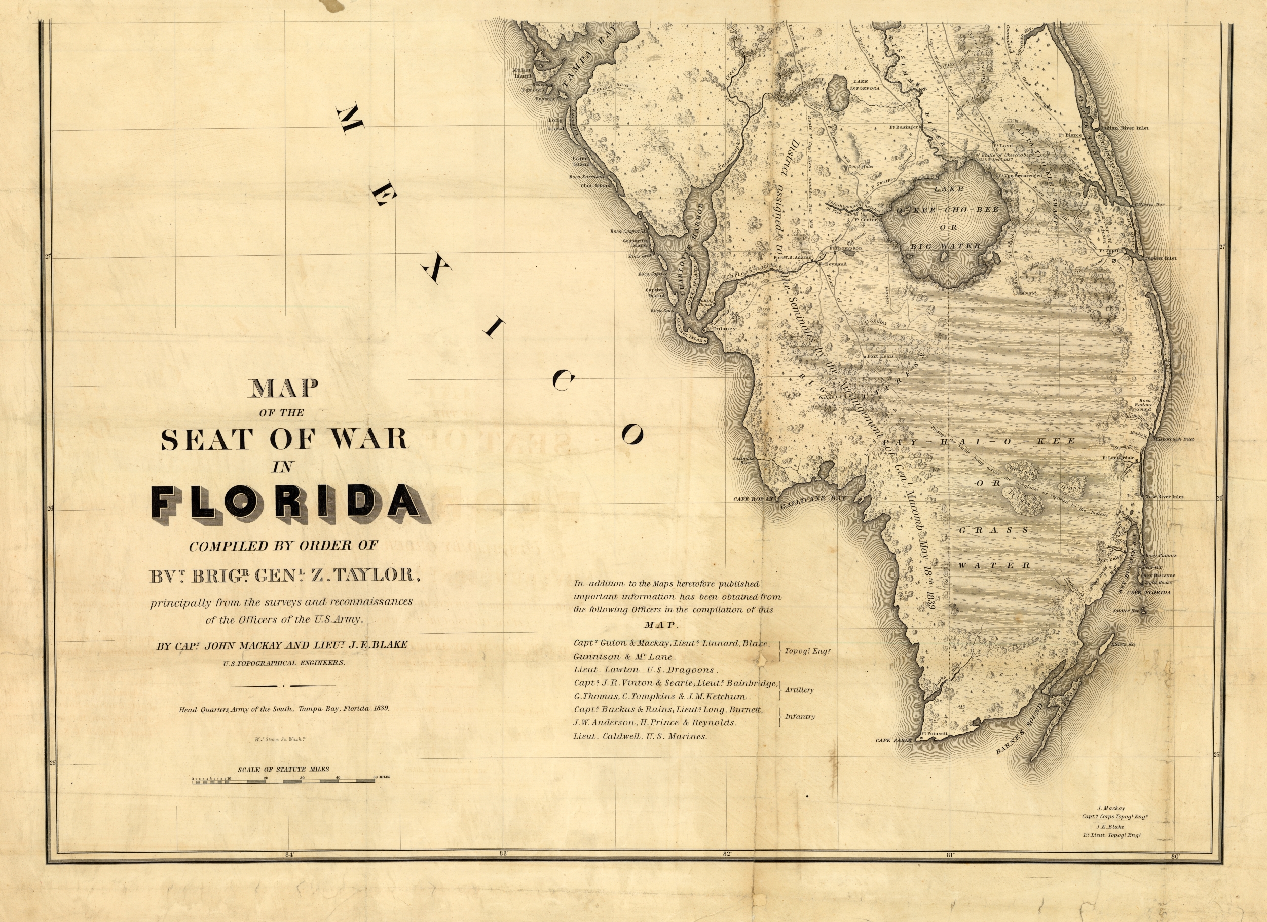 Mackay & Blake's Florida Seat of War, 1839