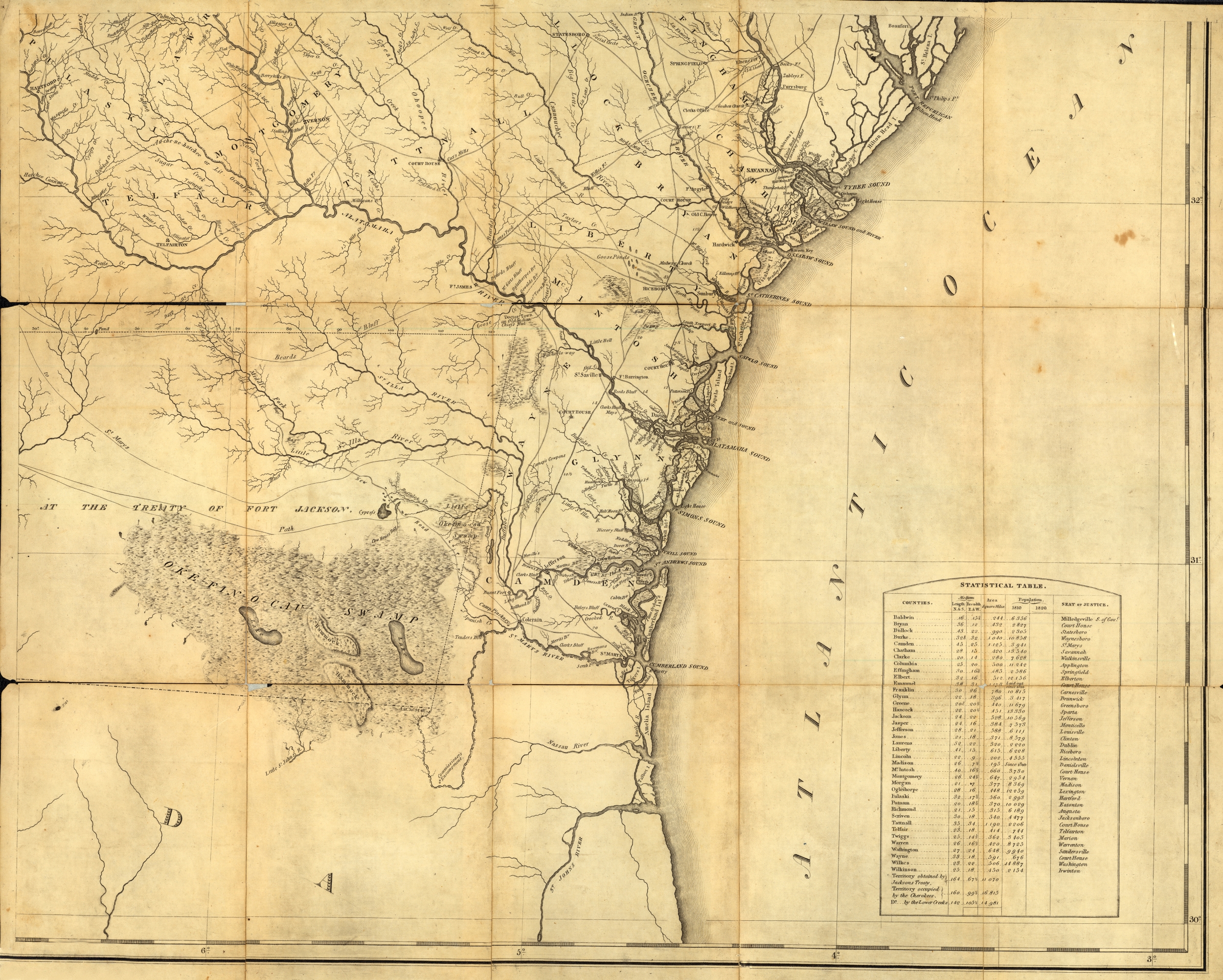 Atlantic Coast with Okefenokee Swamp, 1818