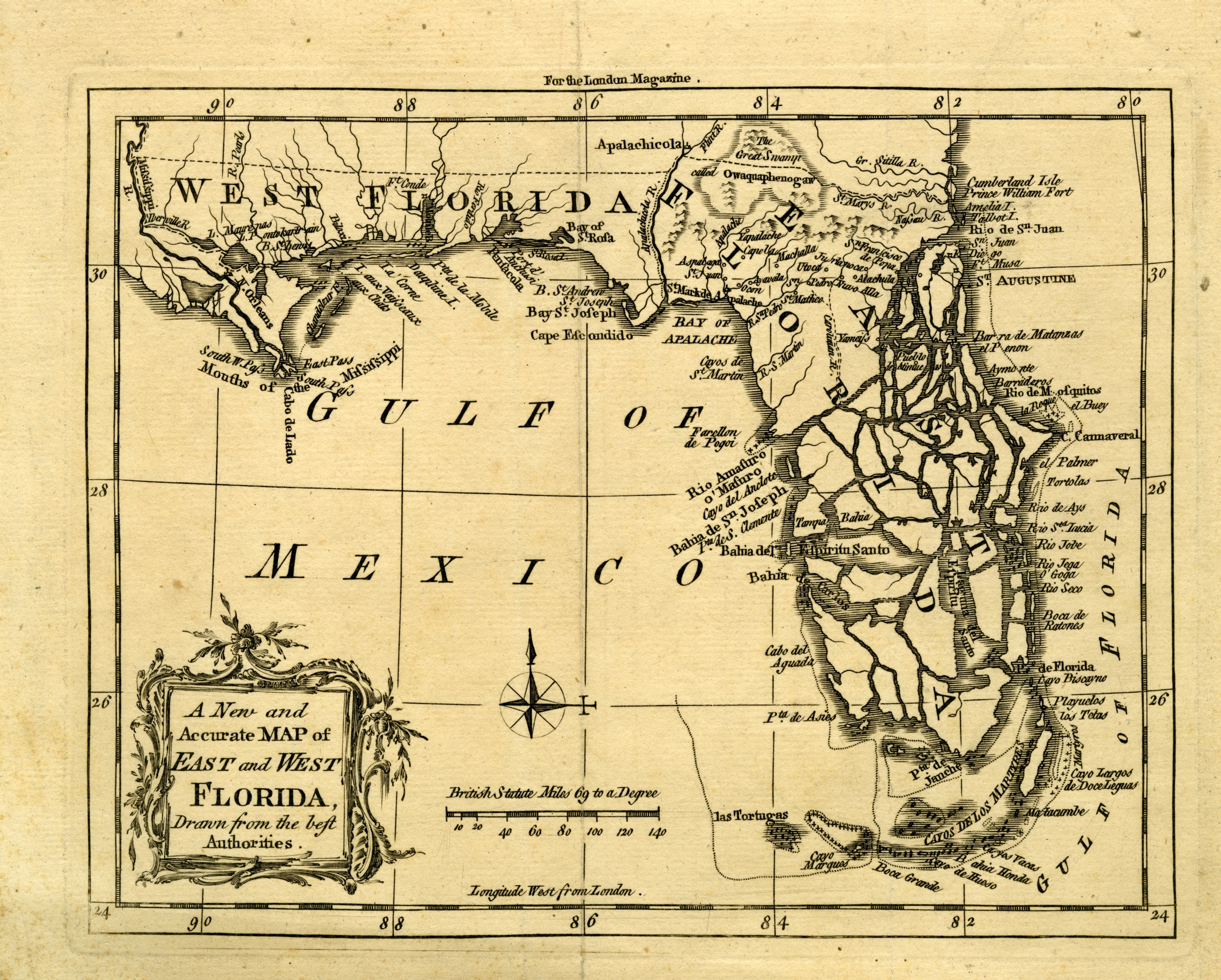 Map of East and West Florida, 1765