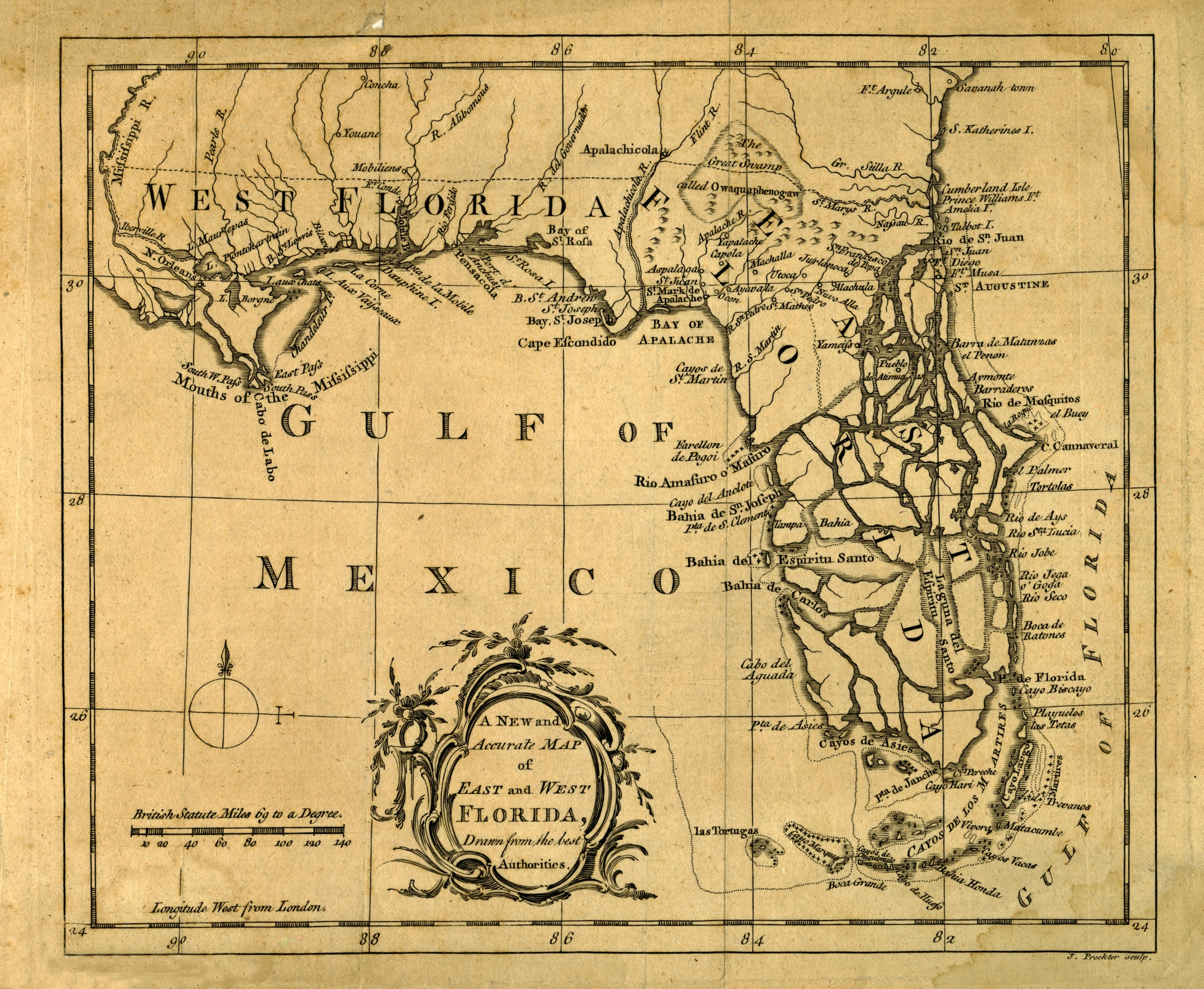 Map of East and West Florida, 1760
