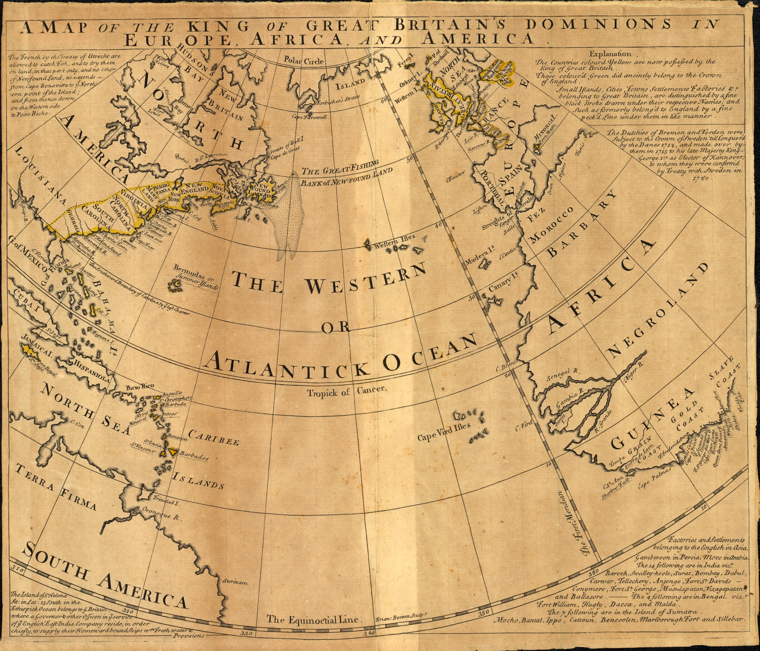 Map of Great Britain's dominions in Europe, Africa, and America, 1759