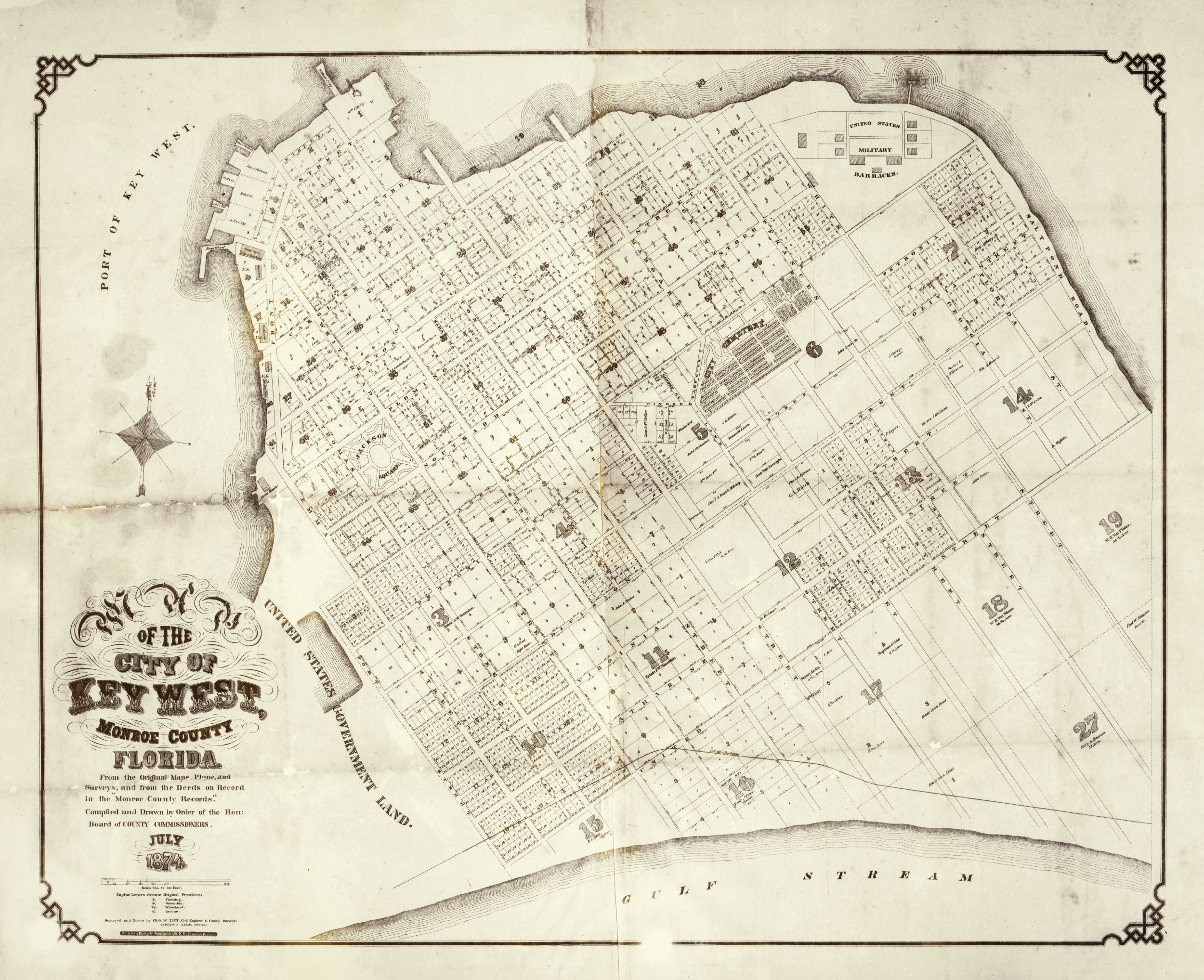 Map of the City of Key West, 1874