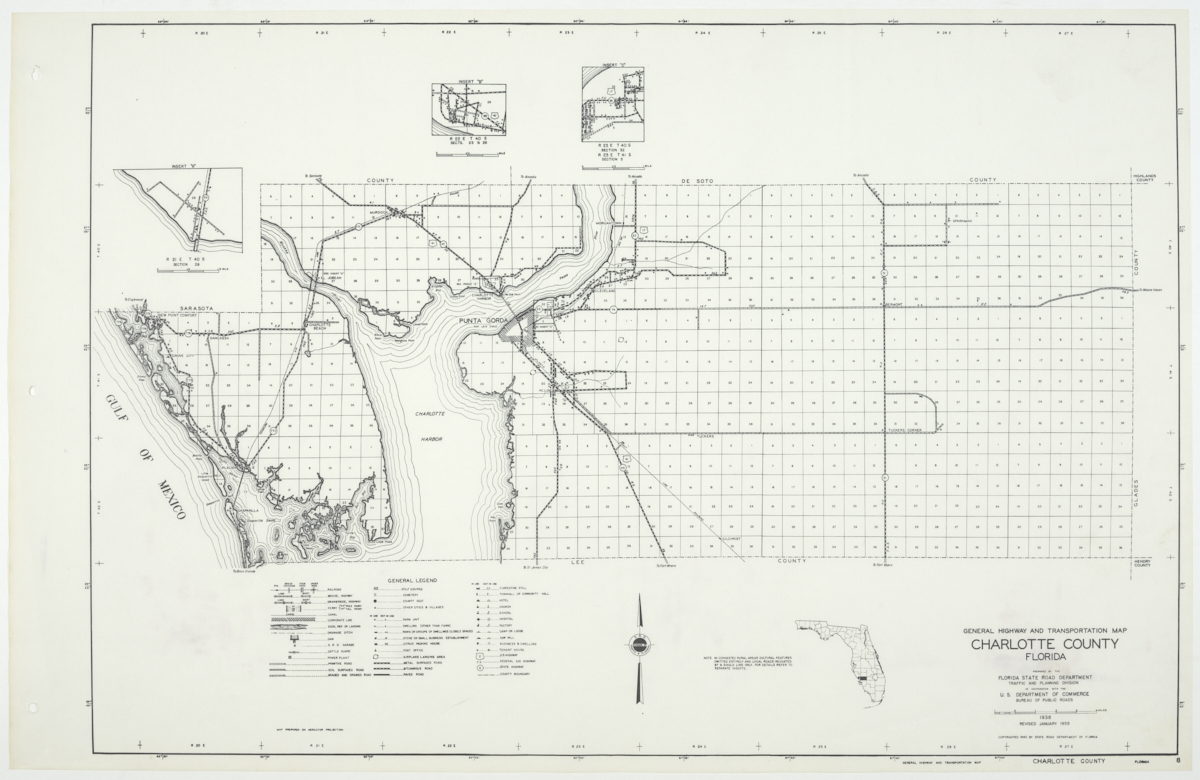 State Road Department Map of Charlotte County, 1955