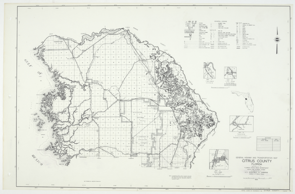 State Road Department Map of Citrus County, 1955