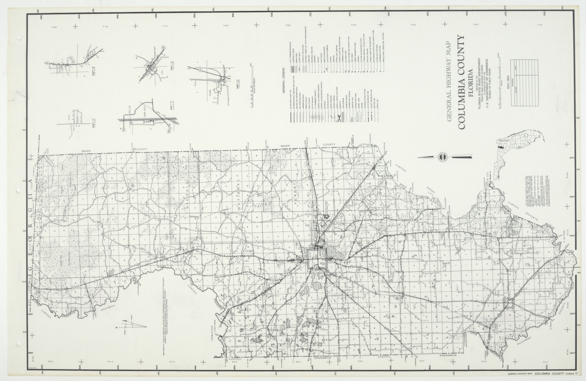 State Road Department Map of Columbia County, 1955