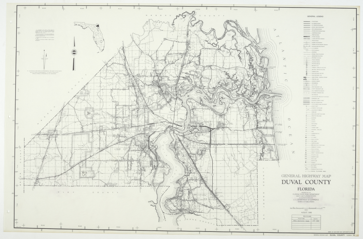 State Road Department Map of Duval County, 1955