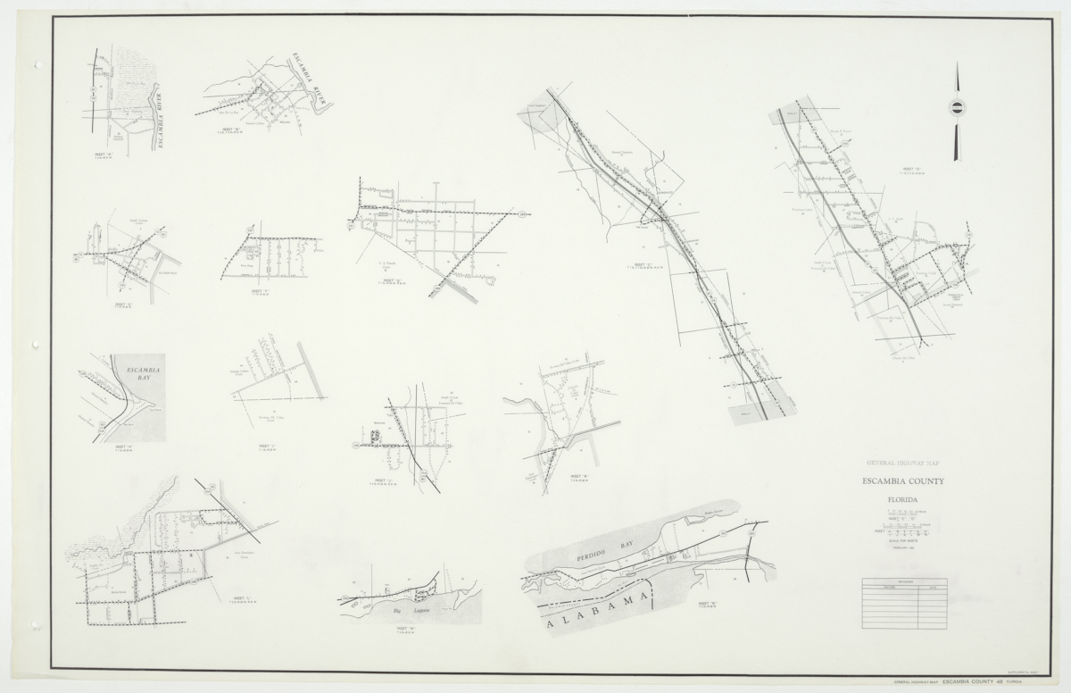 State Road Department Map of Escambia County, 1955