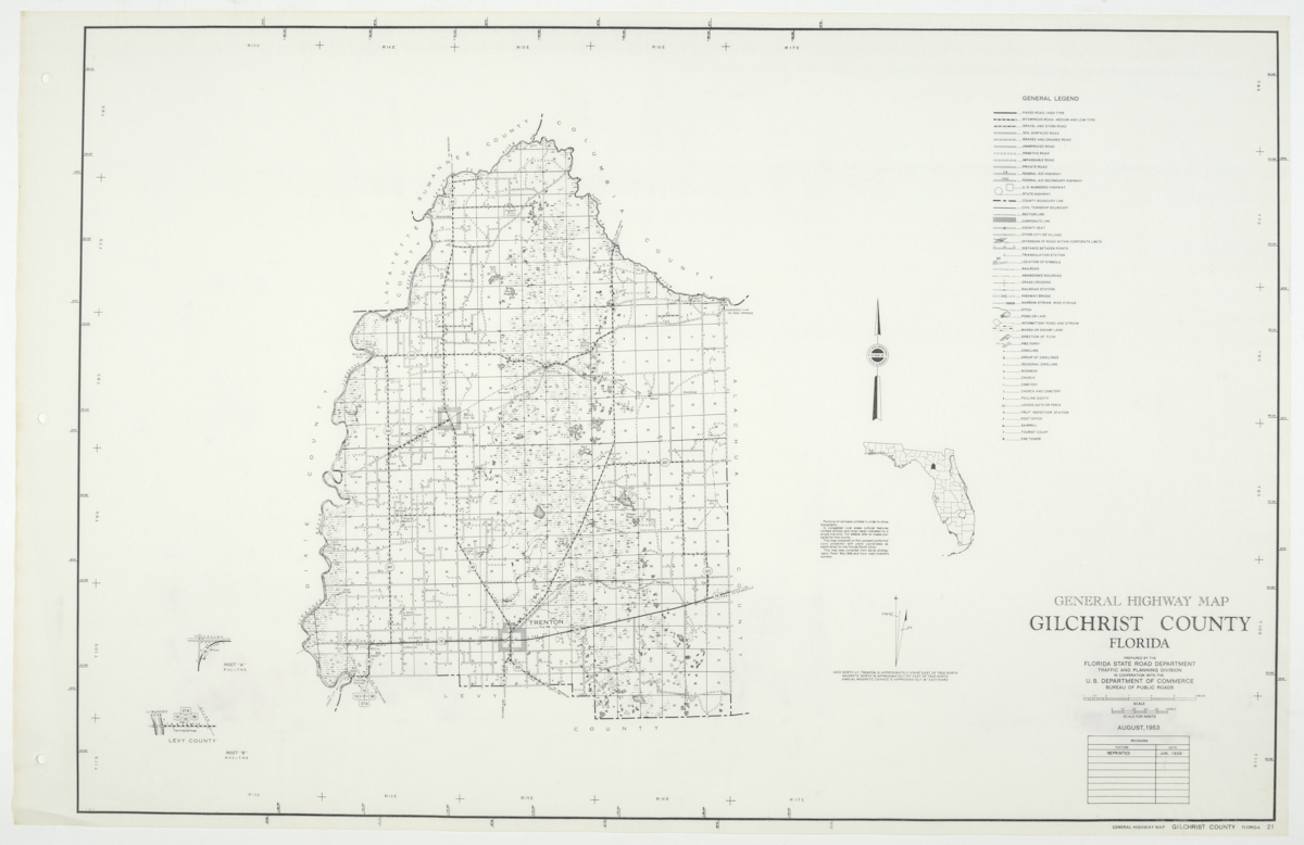 State Road Department Map of Gadsden County, 1955